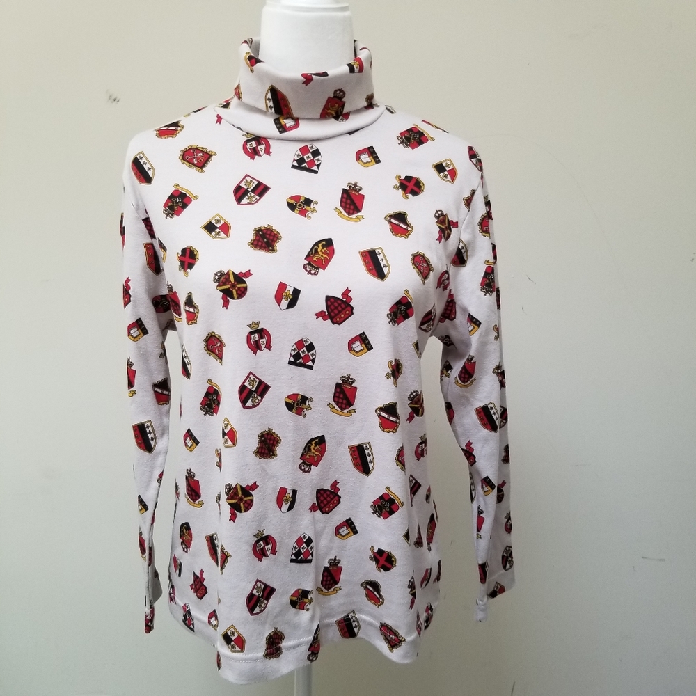 Vintage 1980s Jantzen White Turtleneck Size Large